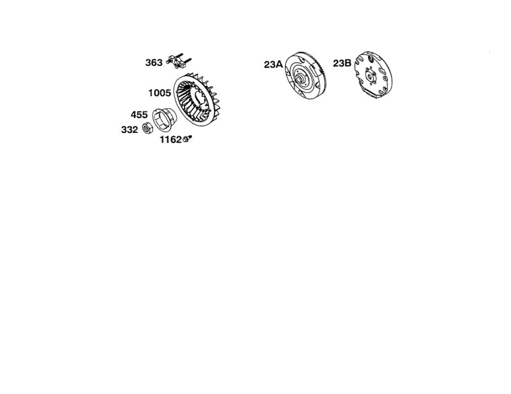 Flywheel Diagram and Parts List for 110400-110499 0200-0201-0203 Briggs and Stratton Engine